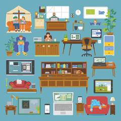 illustrations vector icon for DIGITAL marketing Economy business tools and info graph electronic charts with data analysis 

