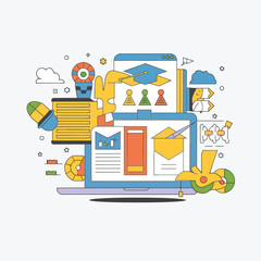 illustrations vector icon for DIGITAL marketing Economy business tools and info graph electronic charts with data analysis 
