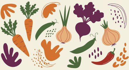 Colorful Fresh Vegetables: A Collection of Farm Produce