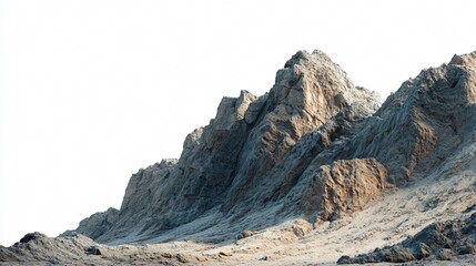 Majestic Rock Mountain Slope Close-Up Isolated View