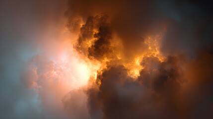 Obraz premium Dramatic clouds with intense light and color.