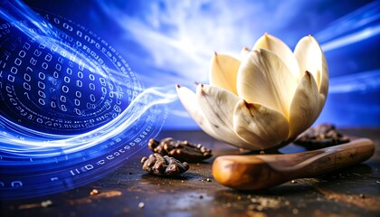 Floral still life with digital overlay