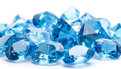 Light blue gemstones close up