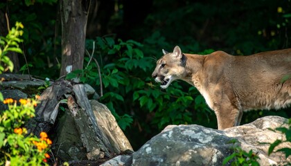 Fototapeta premium Mountain lion in natural habitat
