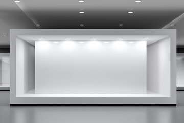 Obraz premium Modern art gallery with blank display space ready for exhibition