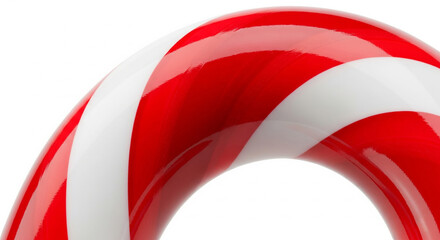 Smooth, red lacquer on a candy cane.