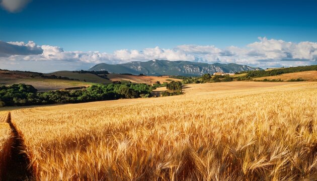 coltivazione di grano nelle campagne del sud sardegna italia europa occidentale