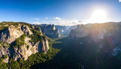 Majestic mountain valley at sunrise