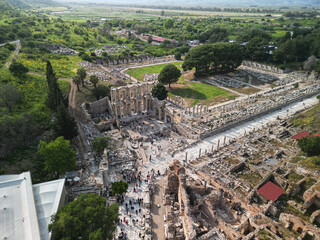 A thriving agora once surrounded the celsus library in ephesus, today marble lanes and columns...