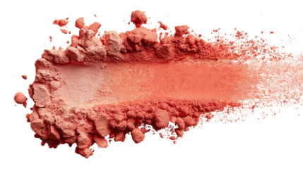 Blush powder smear in warm coral-peach gradient tones
