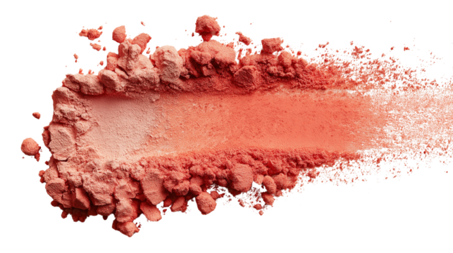 Blush powder smear in warm coral-peach gradient tones