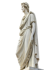 Greek Marble Statue Set – Classical Ancient Sculpture Collection on Solid White Background