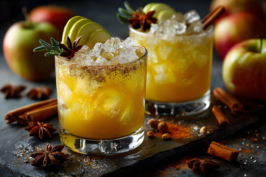 Hard apple cider cocktail with fall spices