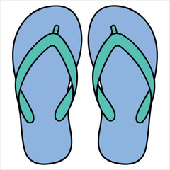Summer travel sandals vector graphic white