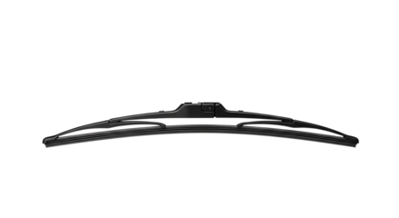 Modern Black Windshield Wiper Blade Isolated on Transparent Background