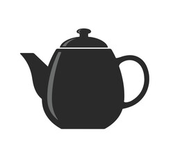 Classic Teapot Silhouette Vector Icon for Tea and Kitchen

