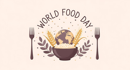 Celebrate World Food Day with global cuisine and healthy eating using this inspiring design.