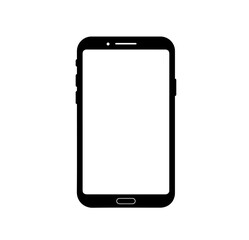 Modern Smartphone Silhouette with Blank Screen for Mockup

