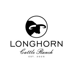 Cow Logo. Cattle Angus Livestock Farm Logo Design