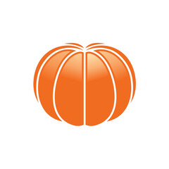Fresh orange fruit logo vector illustration