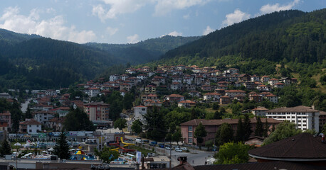 Obraz premium Devin, Smolyan Province, Bulgaria-19.07.2021. A city in the Rhodope Mountains.