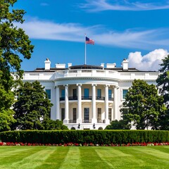 Naklejka premium White House, sunny day