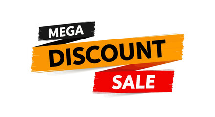 Mega Discount Sale Banner Vibrant Orange and Red Design for Promotions and Offers