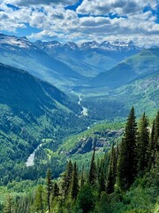 Valley and Mountains in Glacier National Park Montana
