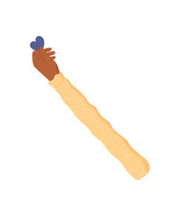 Flat design of a raised hand holding a blue heart symbol. Gesture of love and support communicates charity and giving. Perfect for volunteer, solidarity, hope themes.