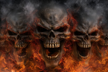 Fototapeta premium skull in fire
