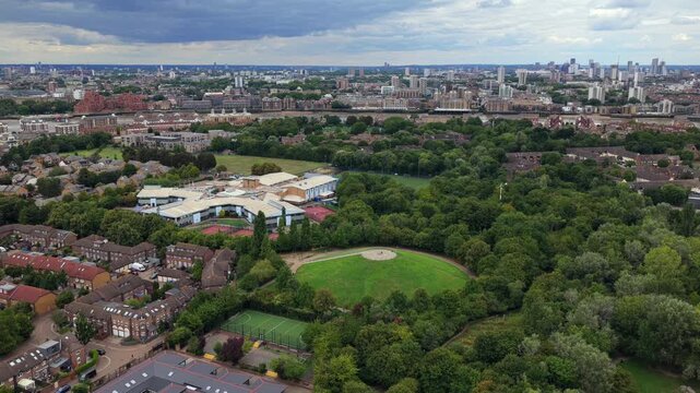 Aerial video of Steve Hill Viewpoint in South East London