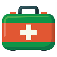 Paramedic suitcase vector graphic white background