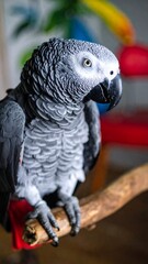 Fototapeta premium Close-up of a gray parrot