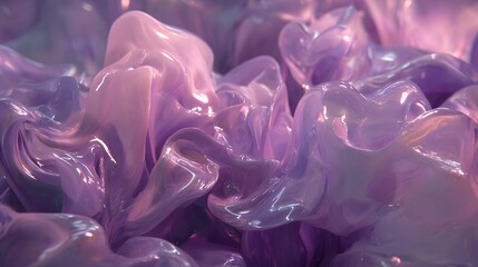 Abstract close-up view of swirling, iridescent purple liquid.