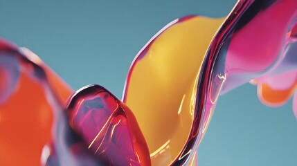 Abstract, flowing forms of vibrant colors.