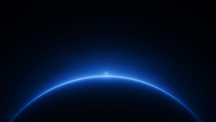 Mysterious blue glow illuminates the dark cosmic horizon