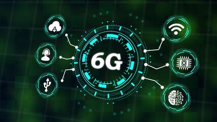 Global network connection 6G .Global network connection 6G with icon concept, technology network wireless systems and internet of things, new technologies coming up in the future. - Powered by Adobe