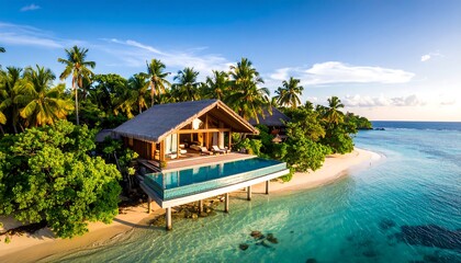 Luxurious overwater bungalow