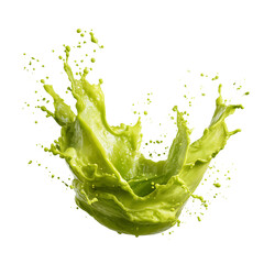 Dynamic Green Liquid Splash Abstract Background, 3D Render