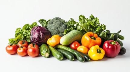 Colorful Bounty of Fresh Vegetables: A vibrant arrangement of fresh, organically grown vegetables, bursting with natural colors and textures. A symbol of health and wholesome living. 
