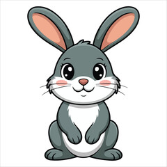 Cute rabbit flat design vector graphic plain
