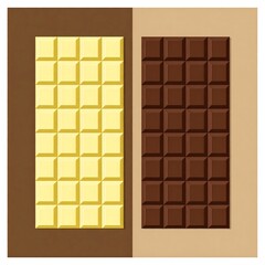Fototapeta premium Two chocolate bars, one white, one dark
