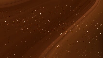 Abstract brown background with golden glitter.