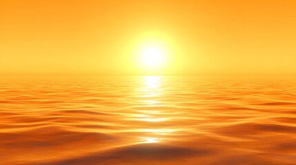 Obraz premium Golden sunset over a calm ocean.
