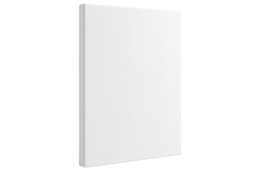 Naklejka premium White blank book cover standing upright on transparent surface, offering clean mockup design for publishing graphic presentation