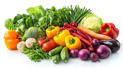 Vibrant Harvest: A bountiful array of fresh, colorful vegetables, showcasing the natural beauty and nutritional richness of a healthy harvest. 