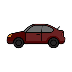 Fototapeta premium Maroon retro car icon vintage automobile .Classic vehicle