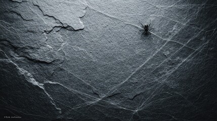 Haunting gray wall adorned with spider web strands creates an eerie atmosphere perfect for Halloween designs