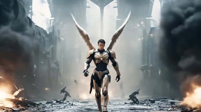 Angelic Warrior: Futuristic Battle Angel