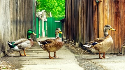 Ducks in Alleyway